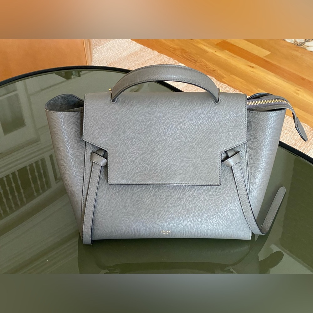 CELINE Belt bag mini in petrol gray